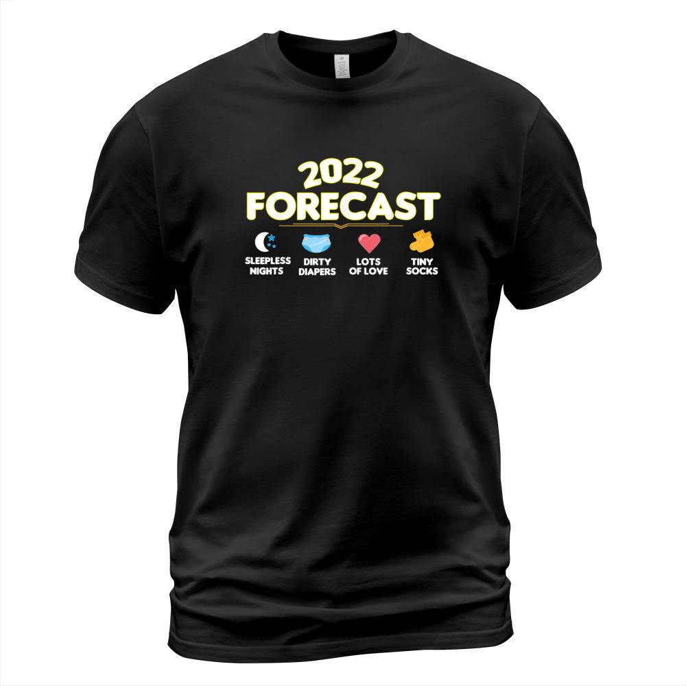 2022 Forecast For Couples New Dad Mom Baby Announcement T-Shirt Unisex