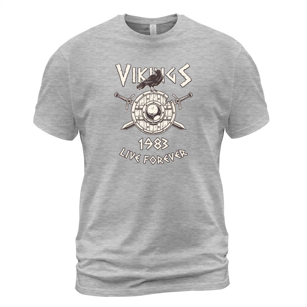 Vikings Live Forever 1983 Norse Birthday Men's T-Shirt