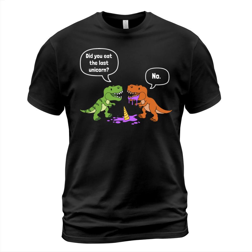 Funny Dinosaur Trex Eat Unicorn Humor Men's T-Shirt