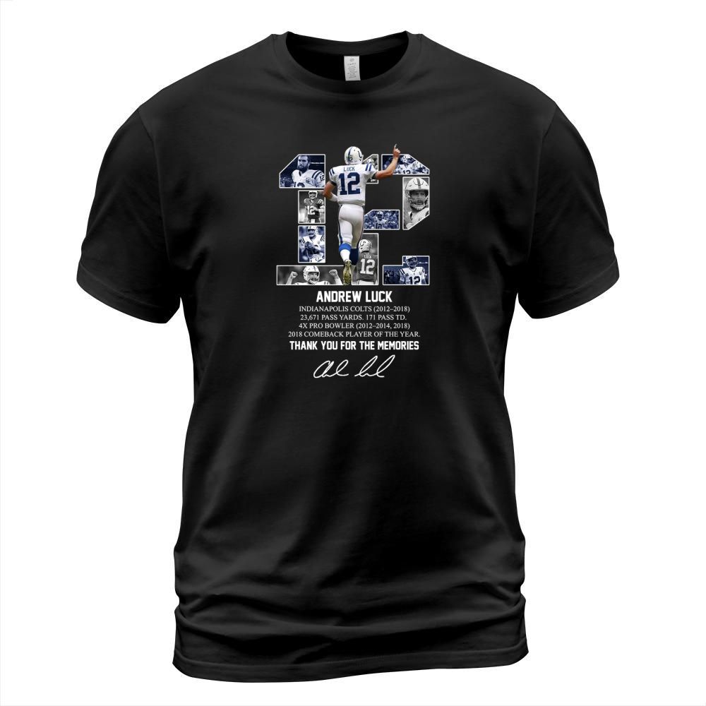 12 Andrew Luck 1989 Thank You For The Memories Signatures shirt T-Shirt Unisex