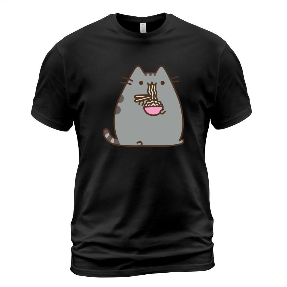 Pusheen The Cat Eating Noodles T-Shirt Unisex