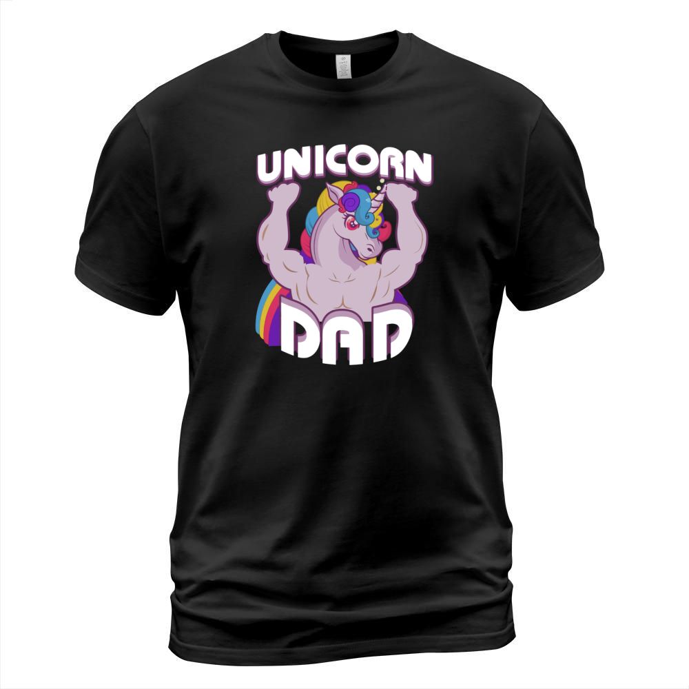 Unicorn Dad T Shirt With Rainbow T-Shirt Unisex