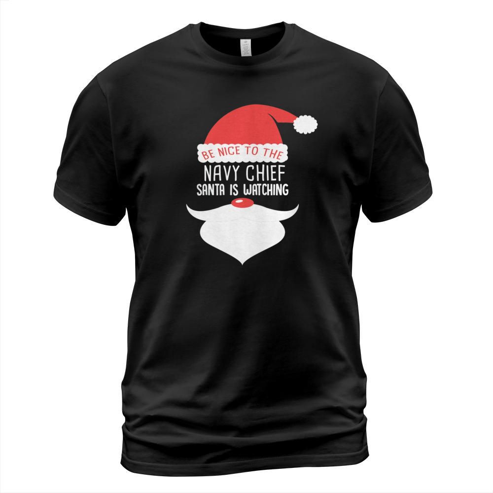 NAVY CHIEF Santa Watching T-Shirt Unisex