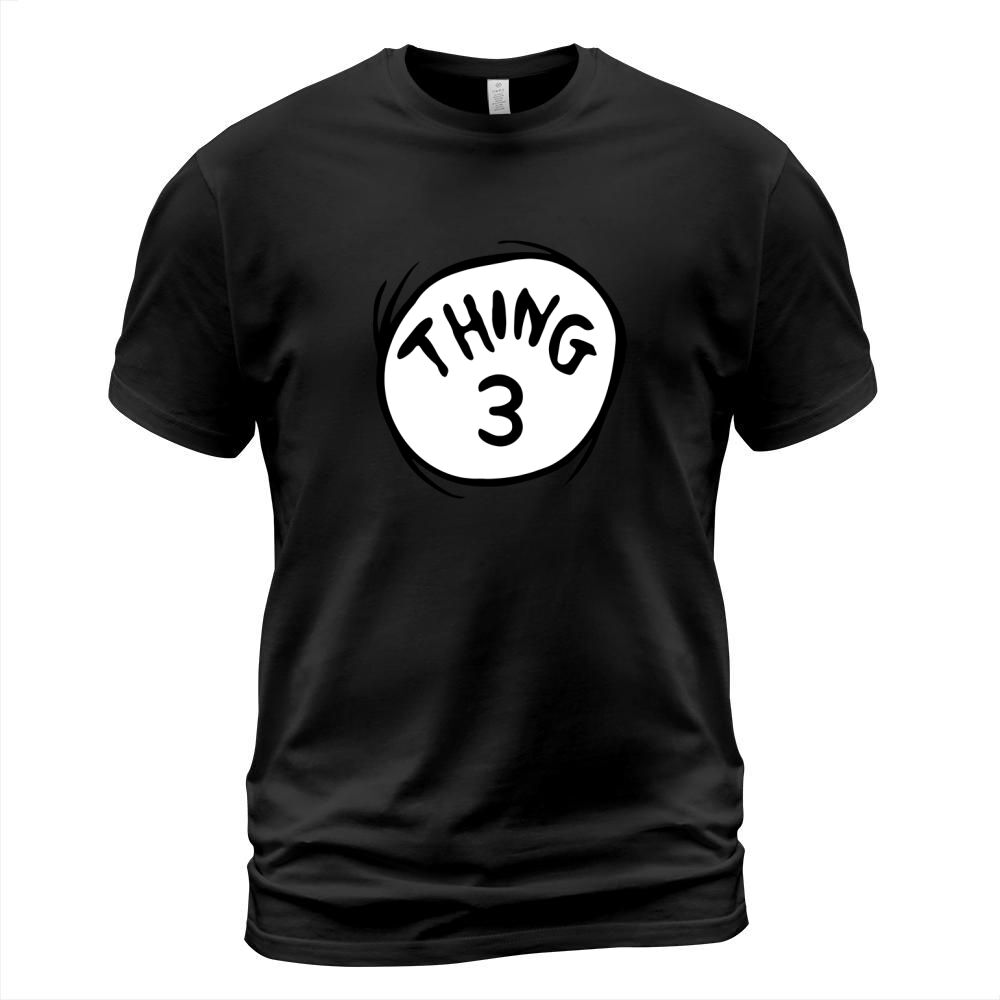 Dr Seuss Thing 3 Emblem RED T-Shirt Unisex