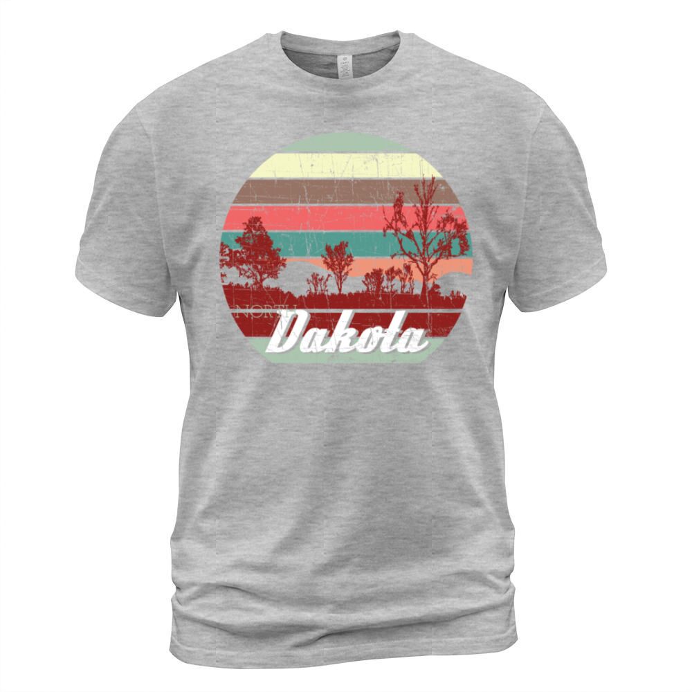 Retro Color Distressed Design North Dakota Travel Men's T-Shirt