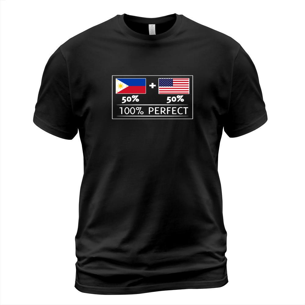 50% Philippines 50% USA Flags 100% Perfect Filipino T Shirt T-Shirt Unisex