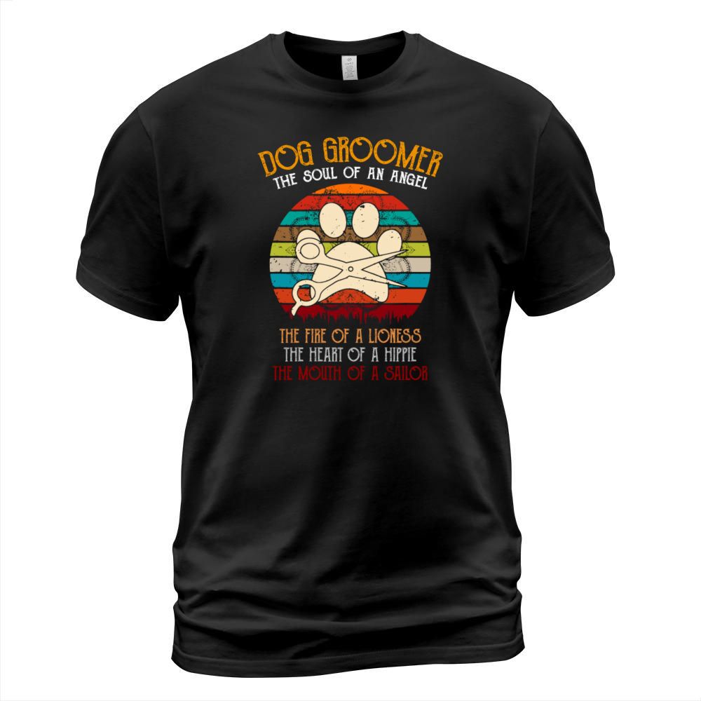 Dog Groomer The Soul Of An Angel Hippie Men's T-Shirt