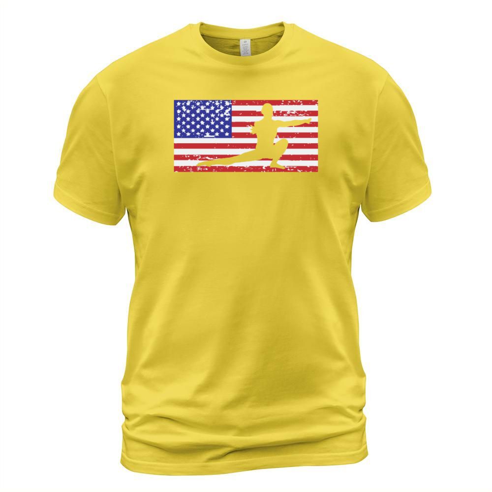 American Flag Vintage USA Flag Acrobatics Gymnast Men's T-Shirt