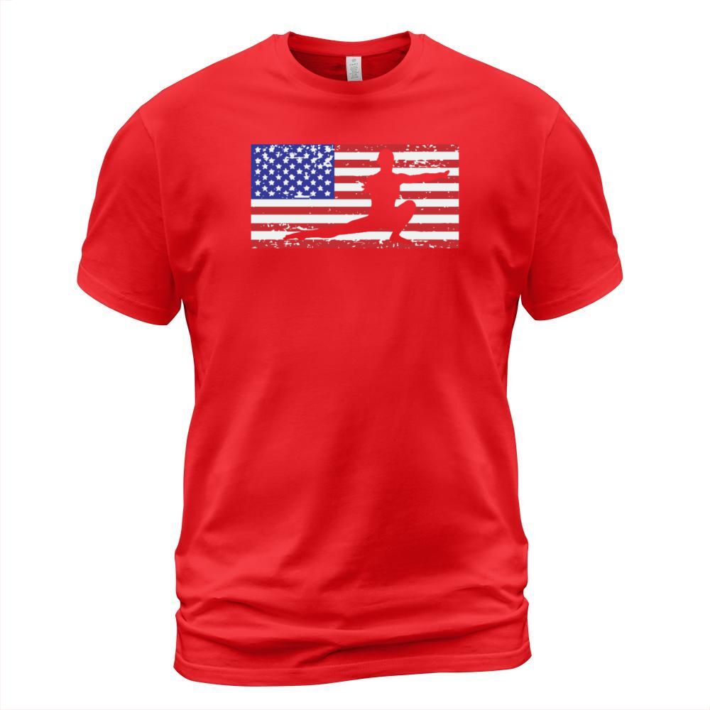 American Flag Vintage USA Flag Acrobatics Gymnast T-Shirt Unisex