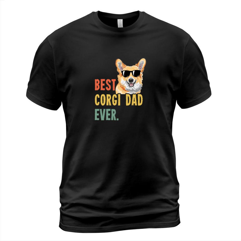 Mens Best Corgi Dad Ever Shirts Dog Funny Fathers Men's T-Shirt