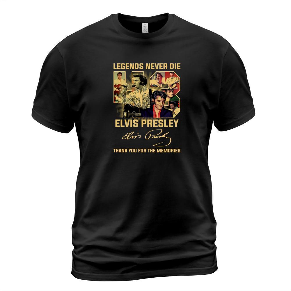Legends Never Die Elvis Presley Thank You For The Memories Signature T-Shirt Unisex