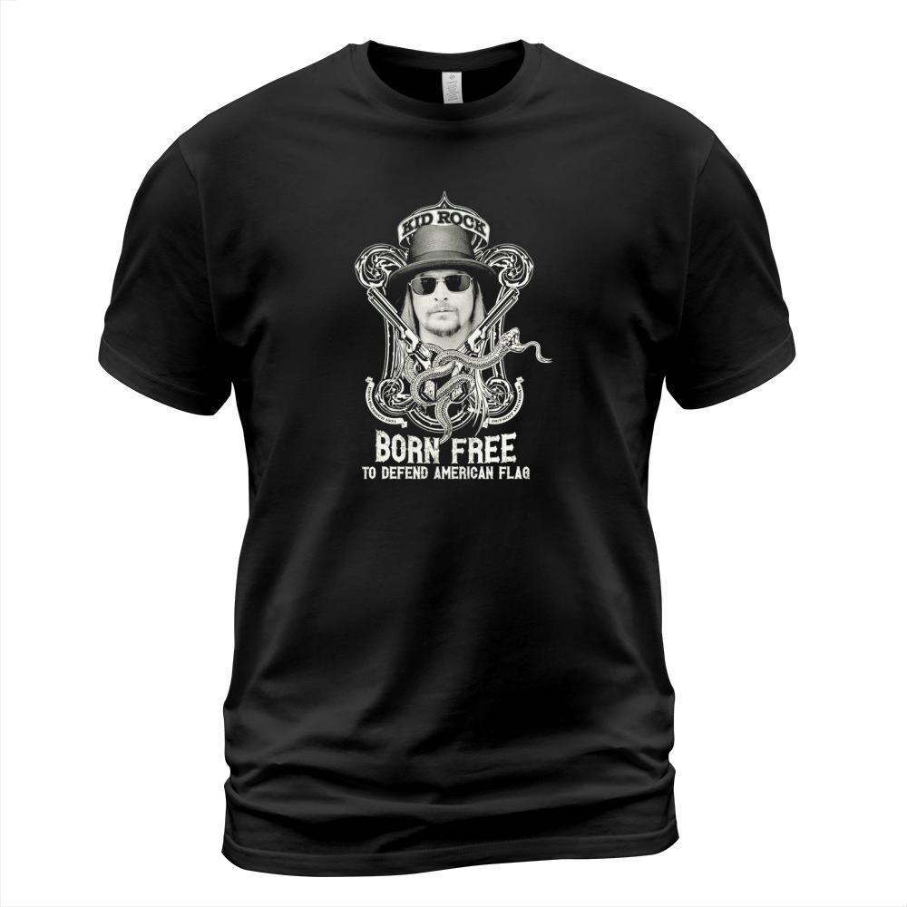 Born Free To Defend American Flag Kid Rock T-Shirt Unisex
