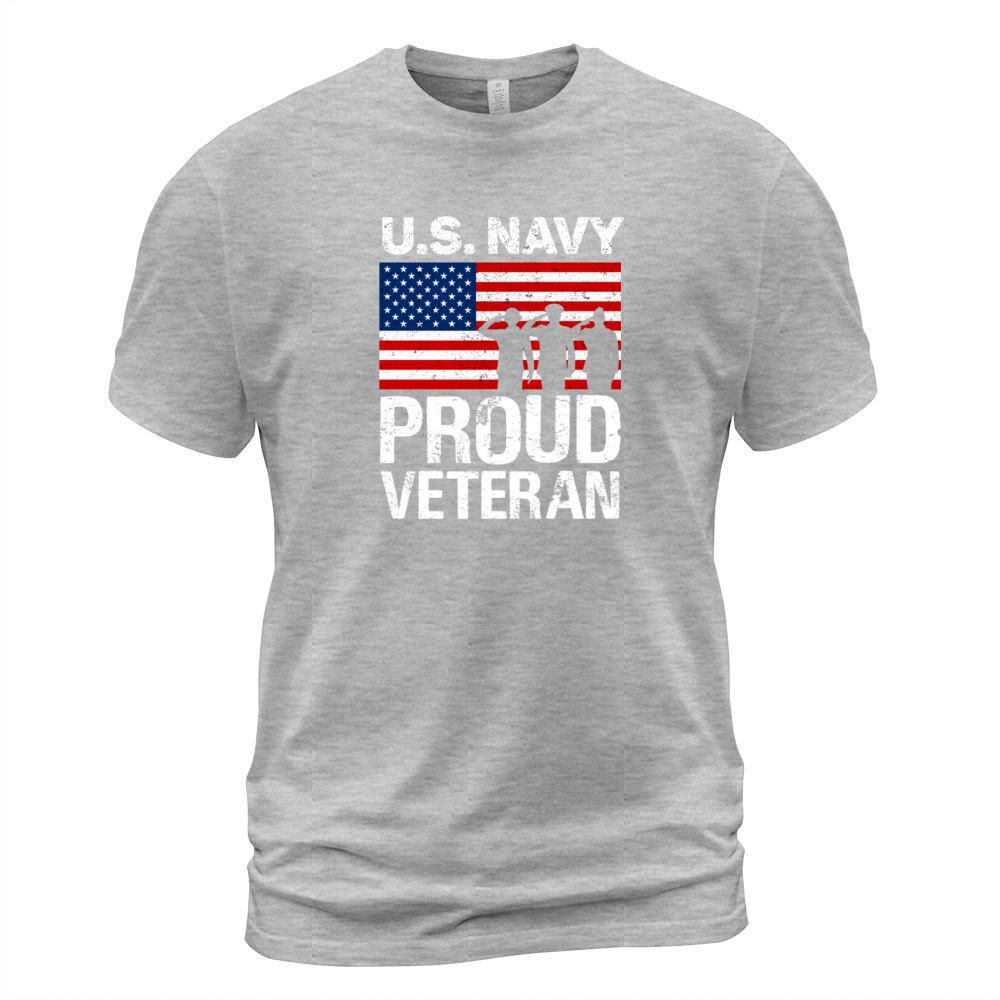Proud Veteran US Navy Red White Blue Flag Patriotic Design Great for 4th of July Men's T-Shirt