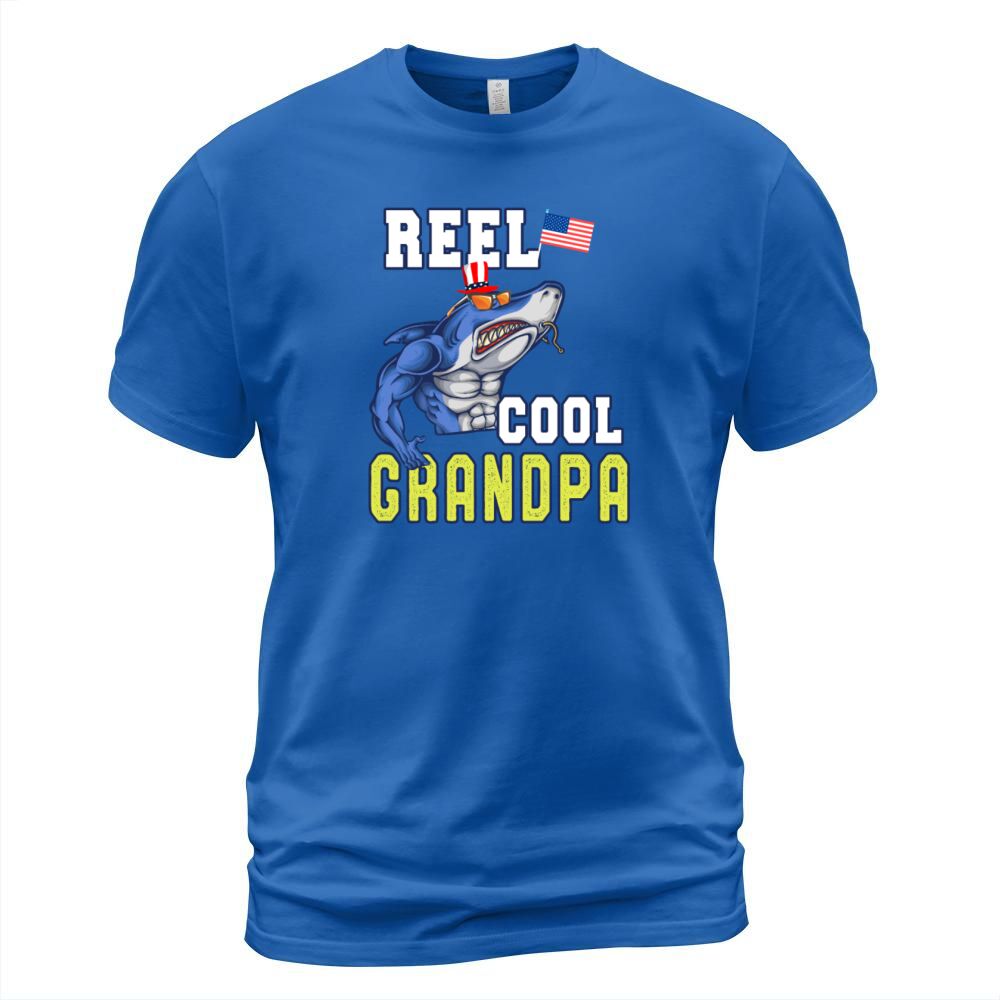 Reel Cool Grandpa Birthday & Fathers Day 4th July Men's T-Shirt