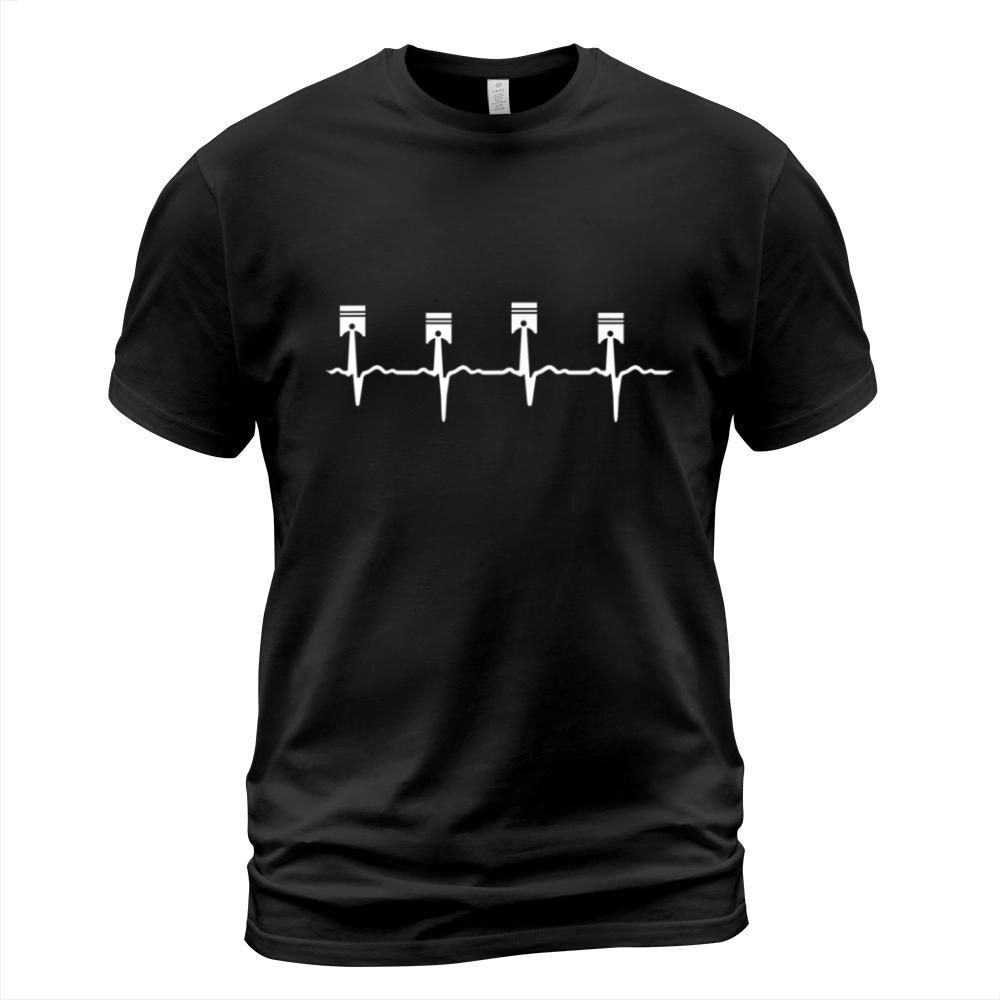 Heartbeat Piston Car Racing T-Shirt Unisex