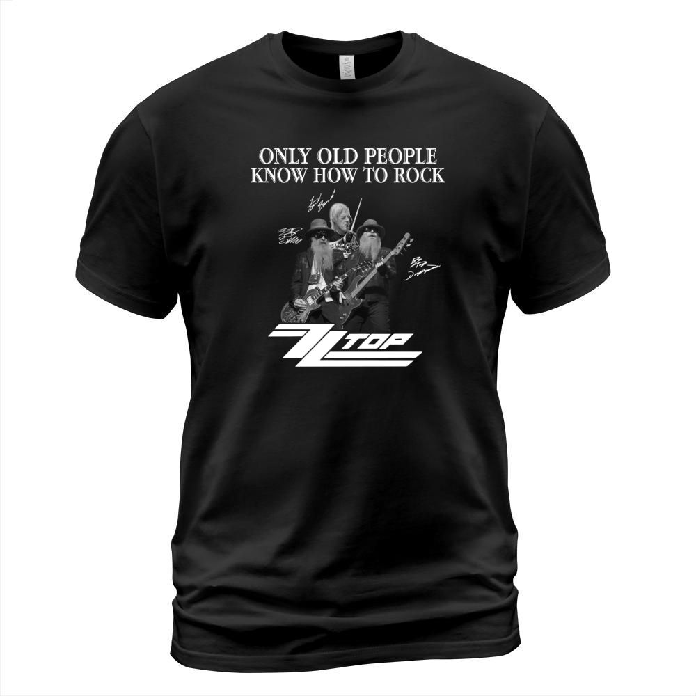 Only Old People Know How To Rock Zz Top Signatures T-Shirt Unisex