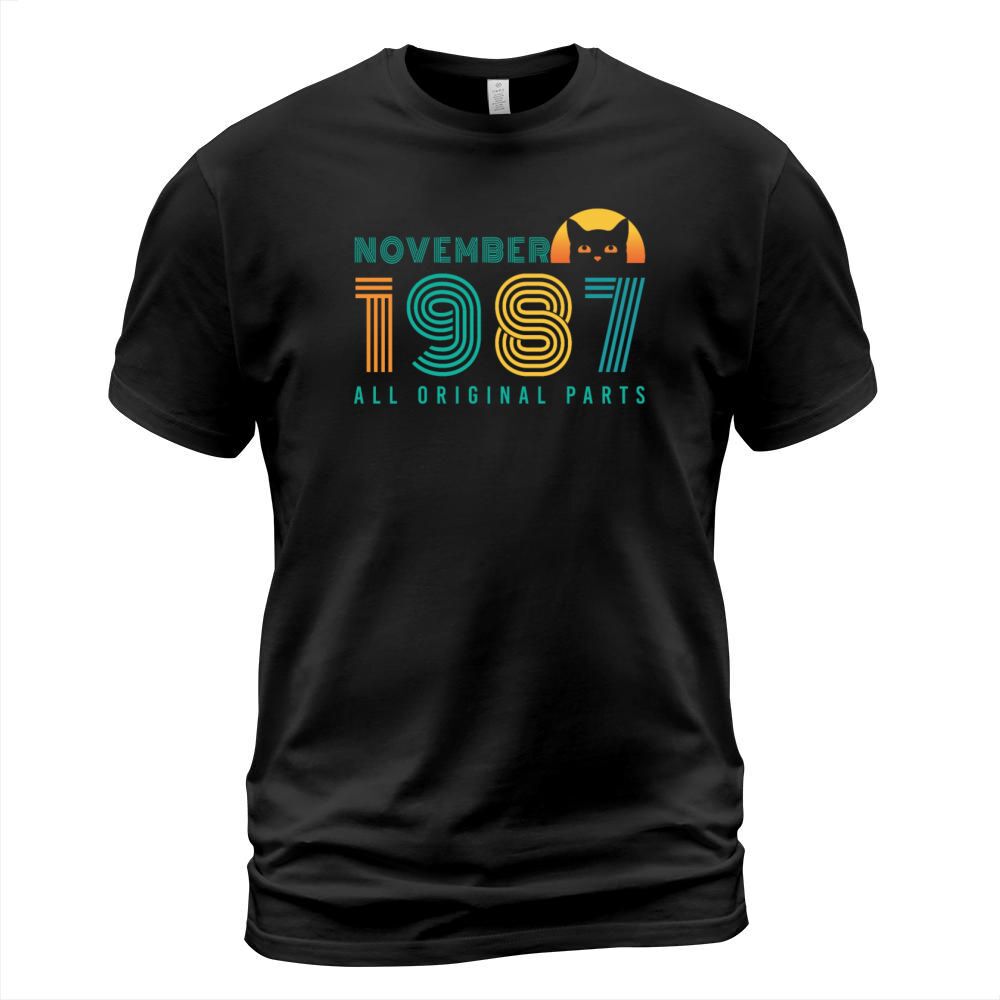 Born In November 1987 Cat Vintage Men's T-Shirt