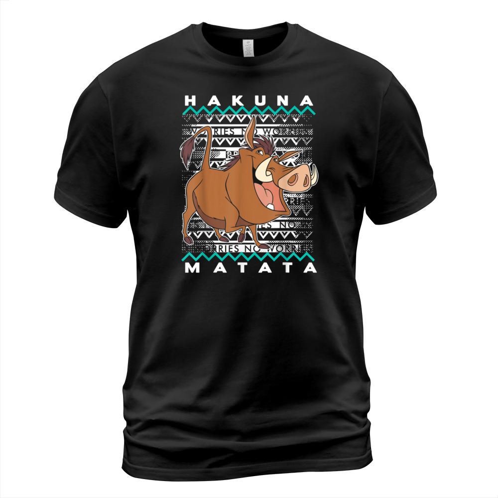 Disney Lion King Pumba Ugly Christmas Graphic T-Shirt Unisex
