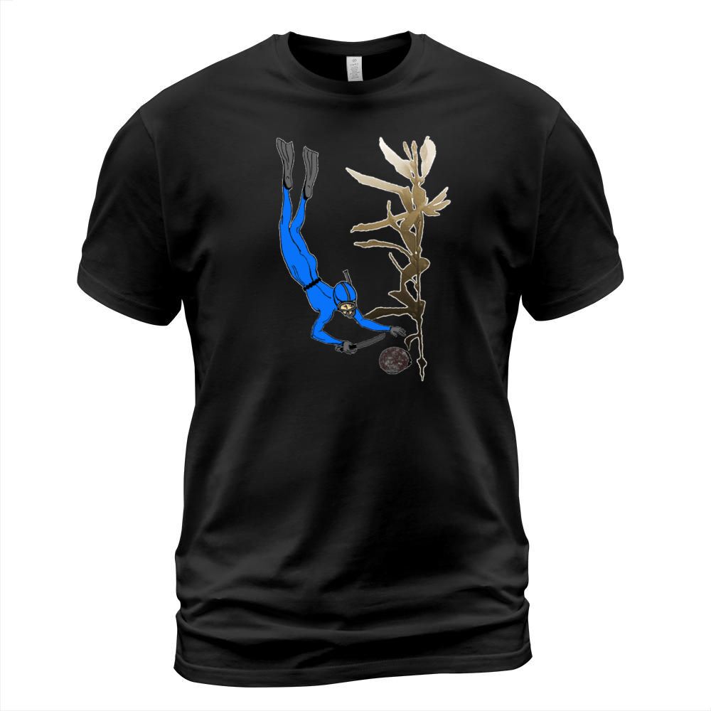 Vintage Freediving Abalone Diver with Kelp Men's T-Shirt