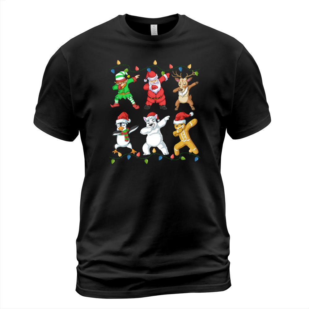 Dabbing Santa Elf Friends Christmas Men's T-Shirt