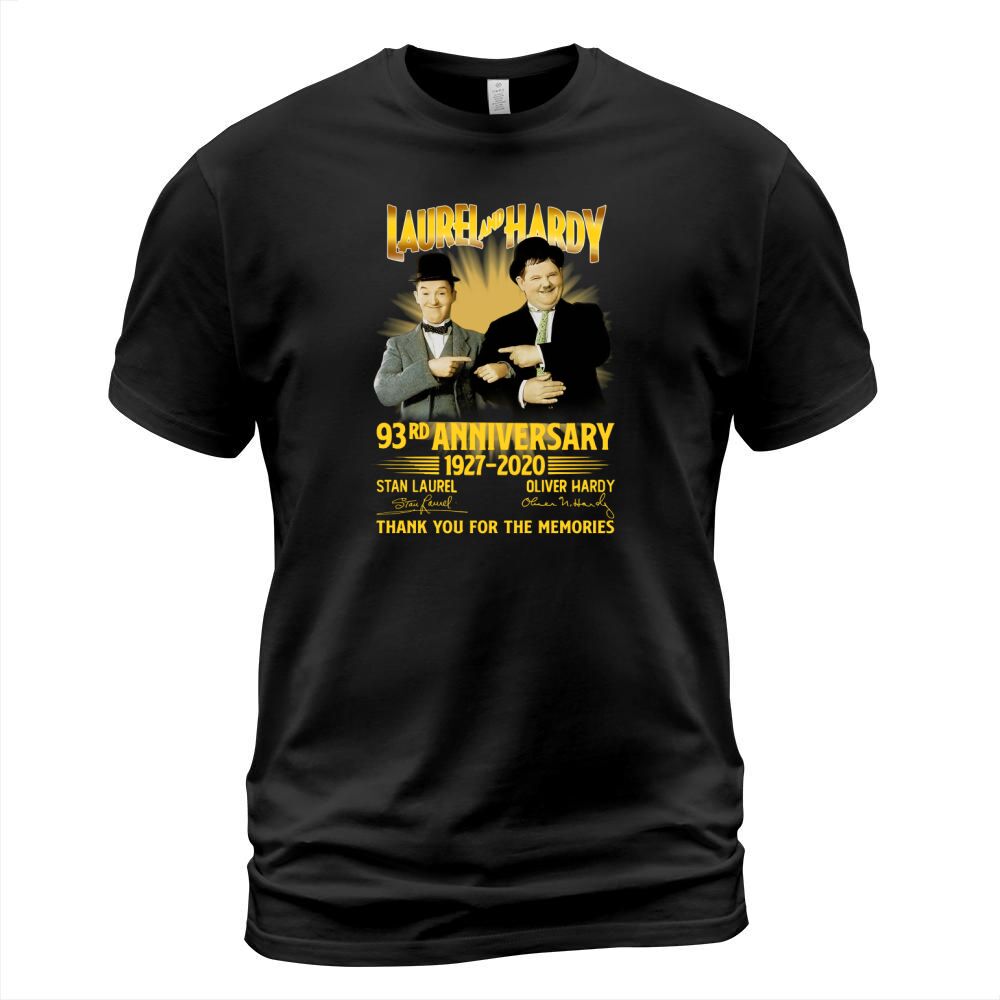 Laurel And Hardy 93rd Anniversary 19272020 Signatures Thank You For The Memories shirt T-Shirt Unisex