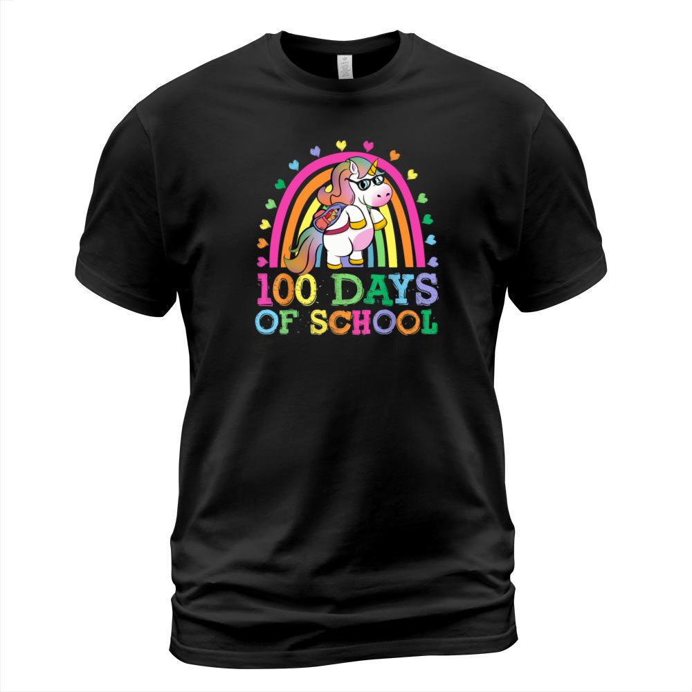 100 Days Of School Rainbow Unicorn Boys Kids Men's T-Shirt