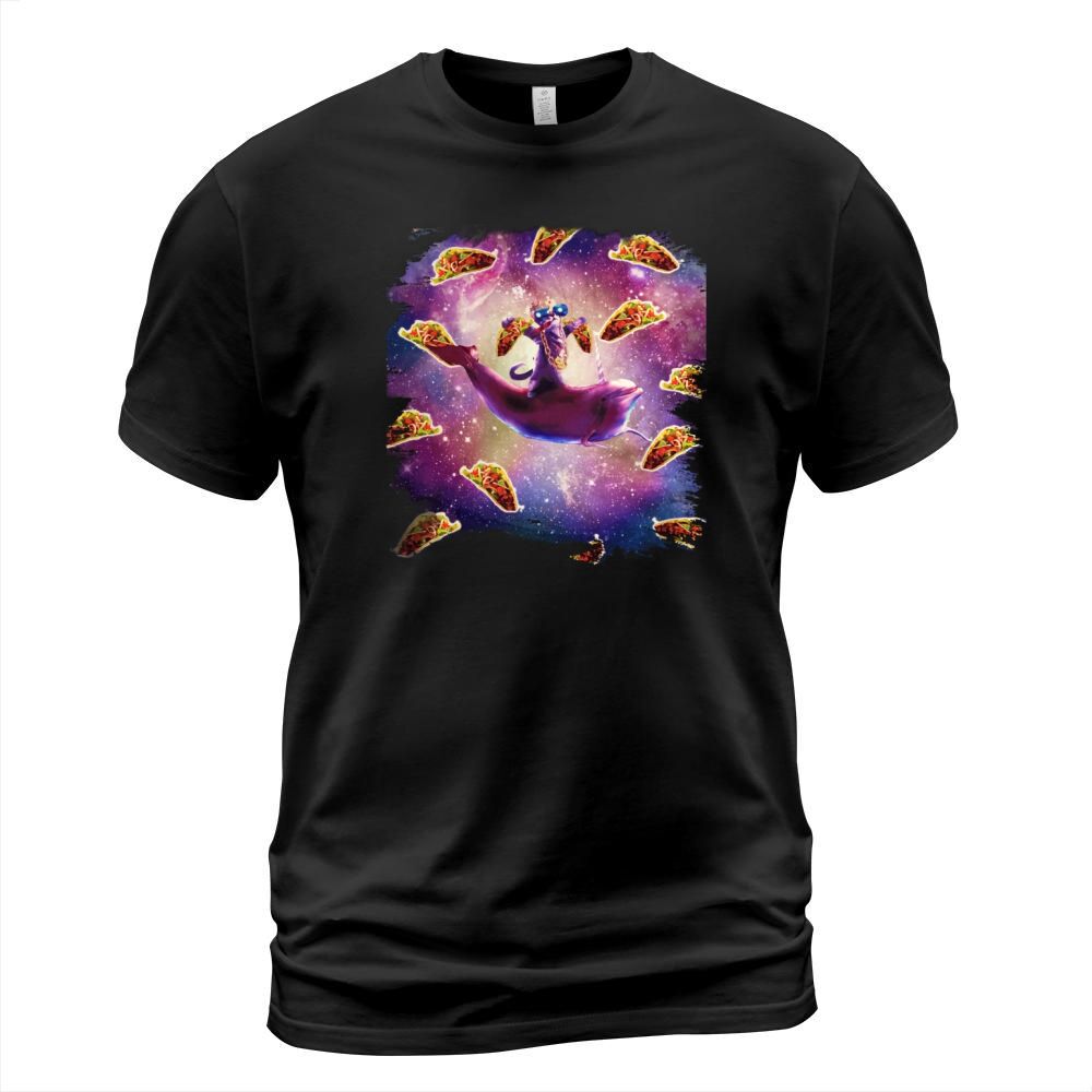 Thug Space Cat On Dolphin Unicorn - Taco Shirt T-Shirt Unisex