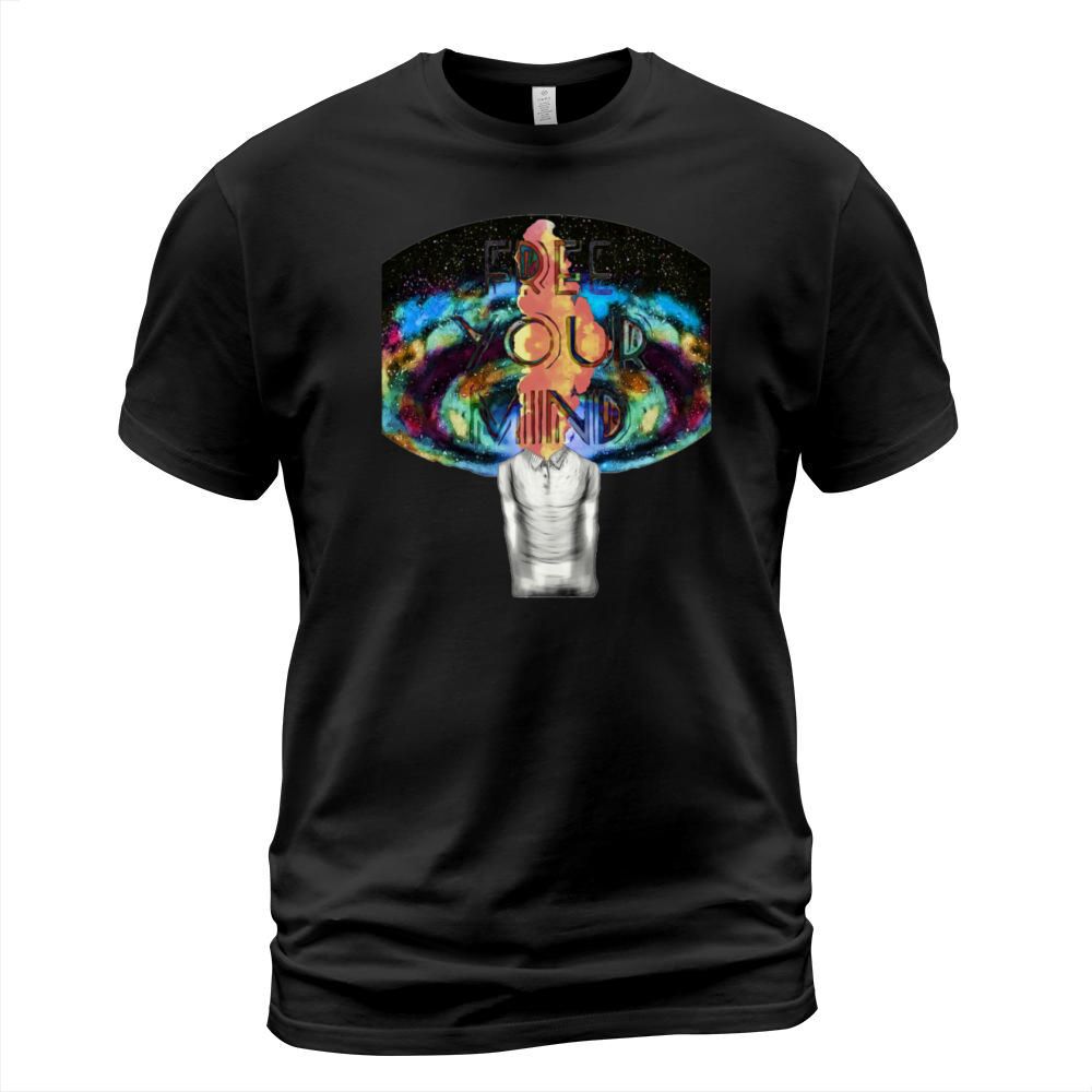 FREE YOUR MIND COLORFUL SPACE HEAD EXPLOSION ENTRY Men's T-Shirt