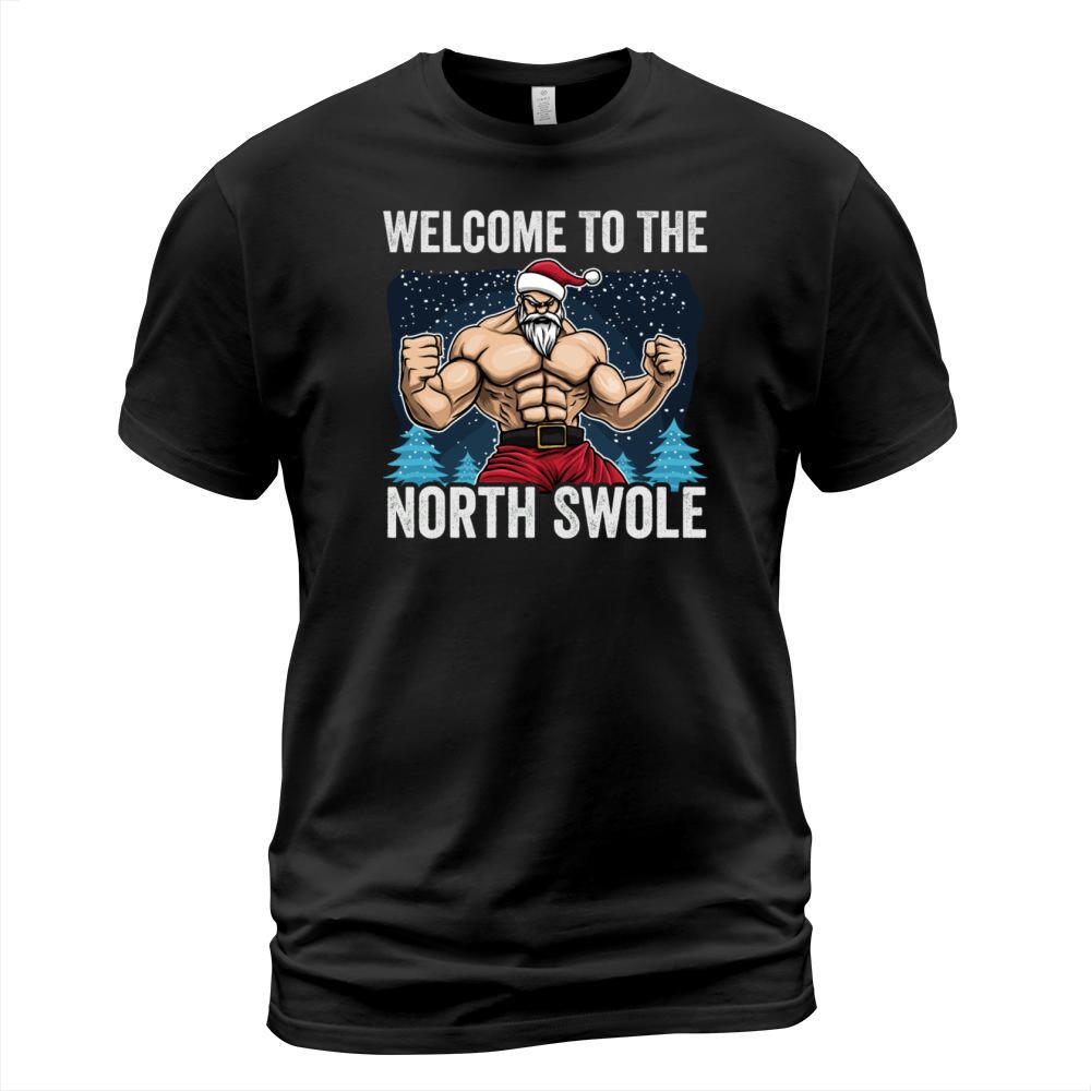 Welcome To North Swole Santa Muscle Workout Christ Men's T-Shirt