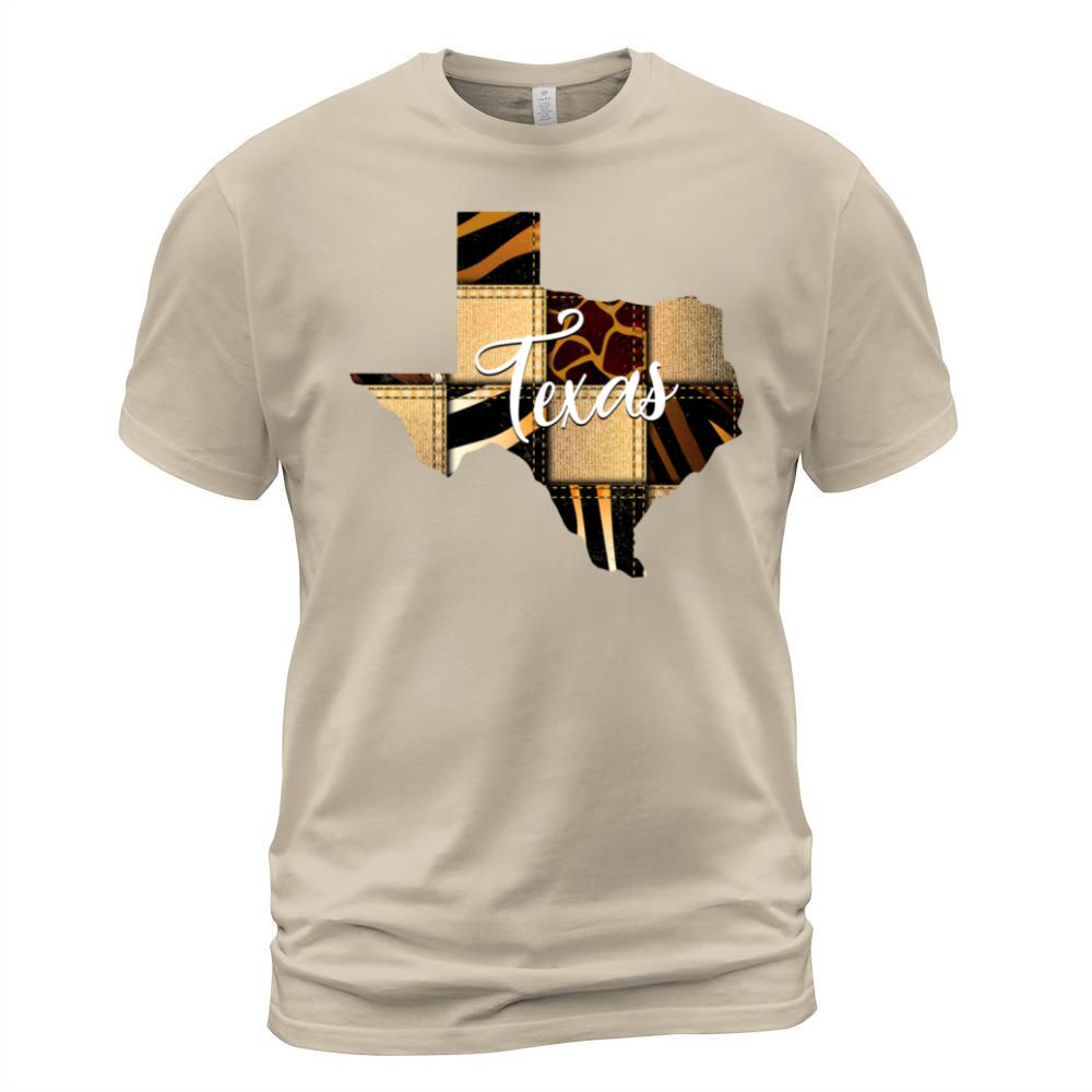 Texas Leopard Denim Map Men's T-Shirt