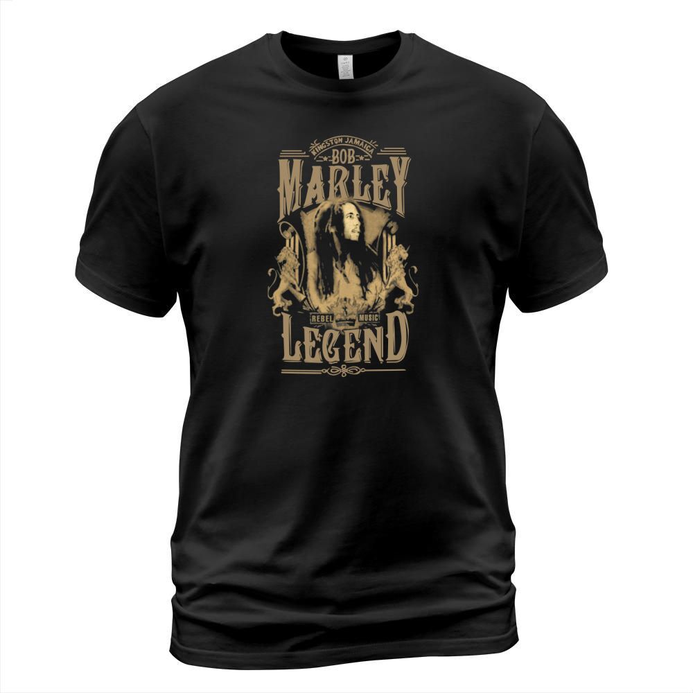 BOB MARLEY REBEL MUSIC LEGEND BLACK T SHIRT T-Shirt Unisex