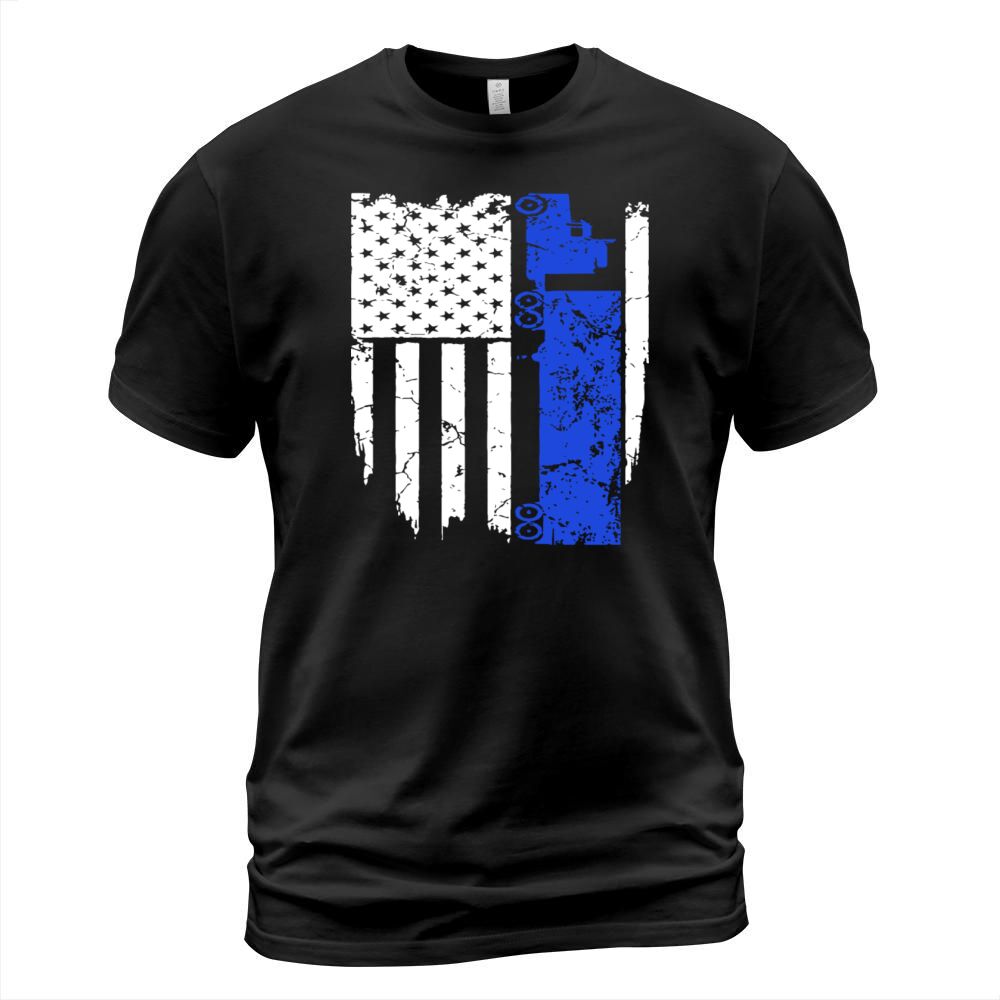 Truck Driver Trucker Flag Hanes Tagless racing T S Men's T-Shirt