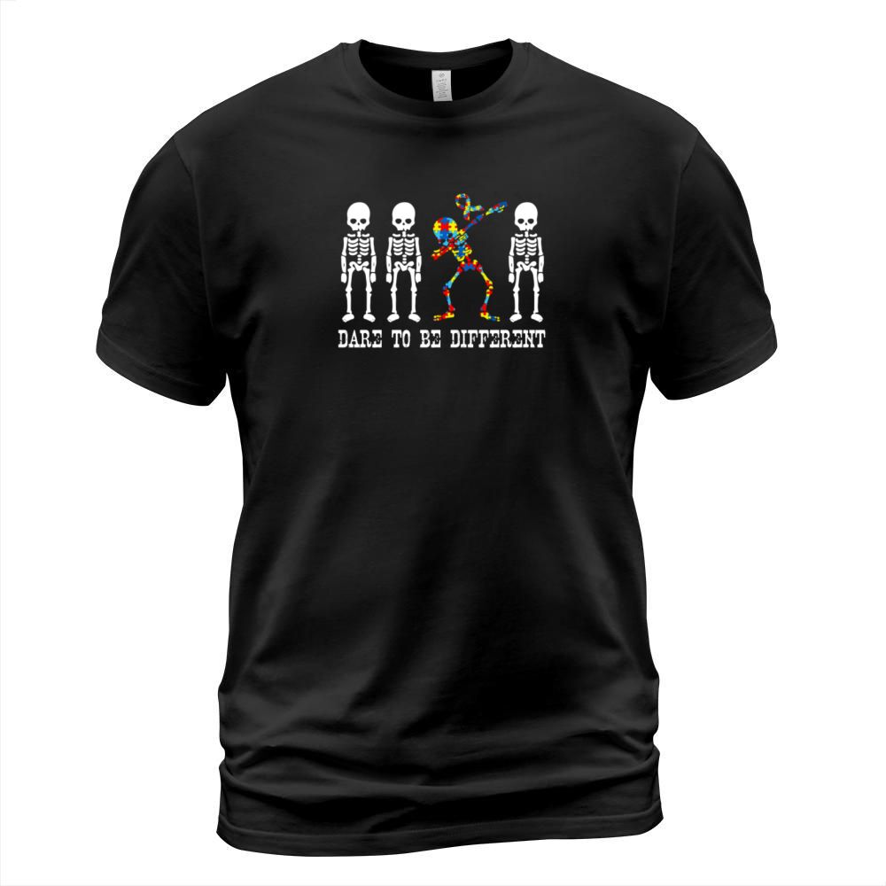 Dabbing Skeleton Dare To Be Different Autism Men's T-Shirt
