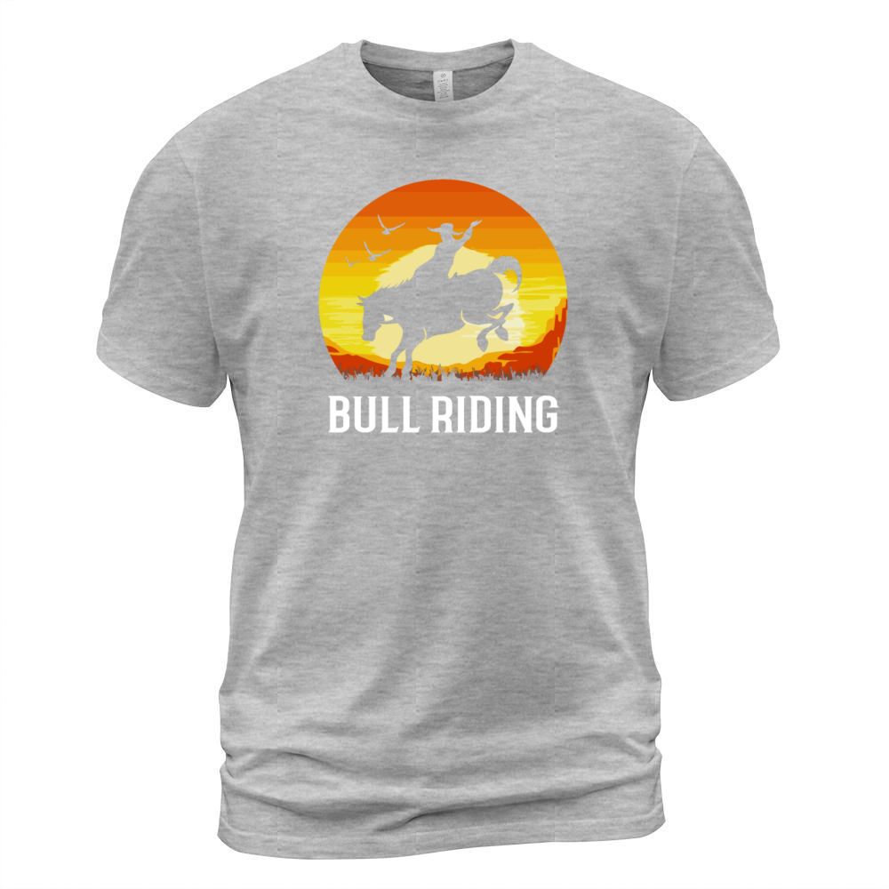 Vintage Sunset Bull Riding Retro Rodeo Men's T-Shirt