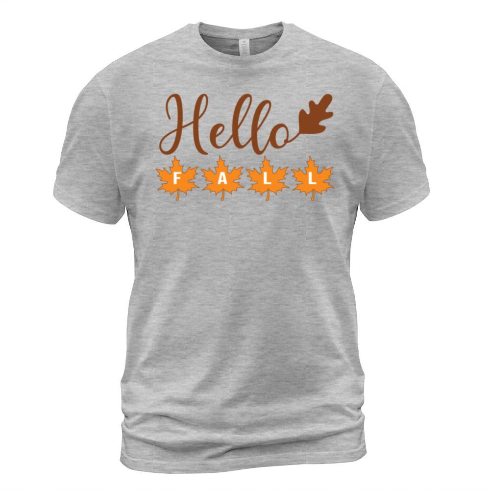 Hello Fall with acorn leaf and maple leaves Men's T-Shirt