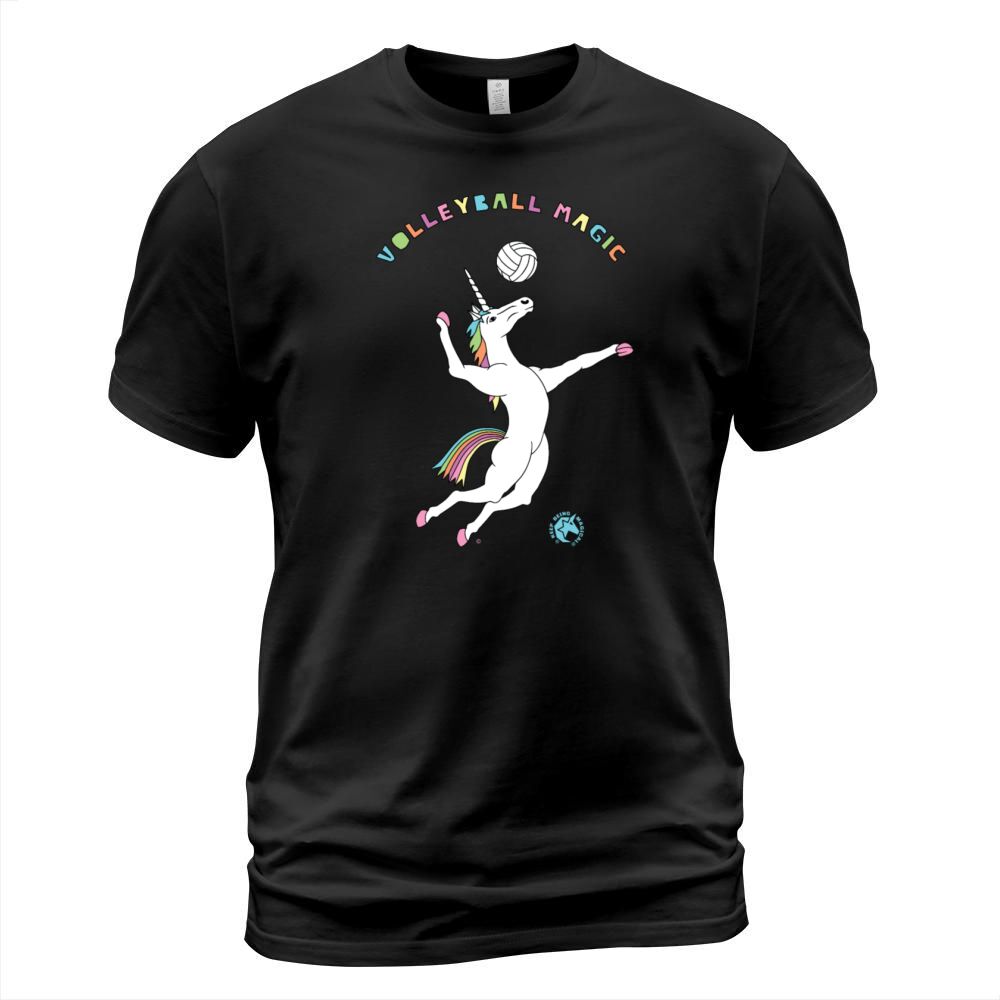 Volleyball Magic Unicorn Outline Men's T-Shirt
