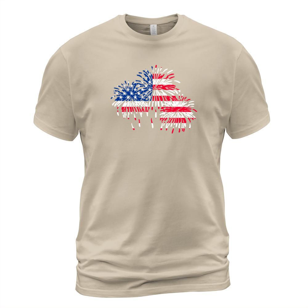 firework american flag t-shirt Men's T-Shirt