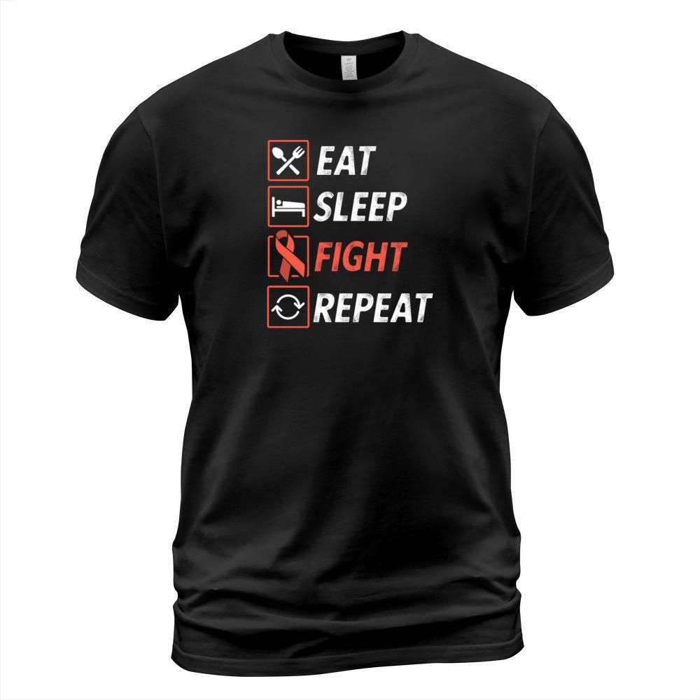 Eat sleep fight peach ribbon uterine cancer Men's T-Shirt