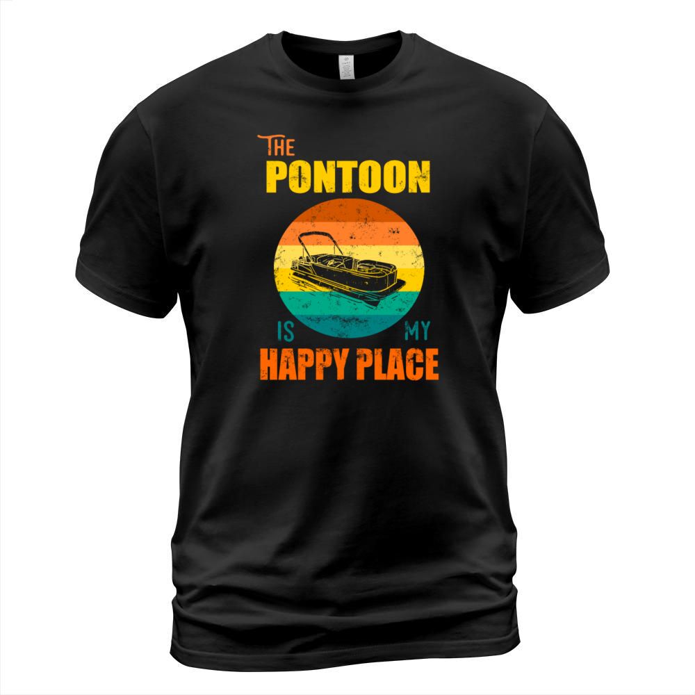 Pontoon Is My Happy Place Retro Vintage Design Men's T-Shirt