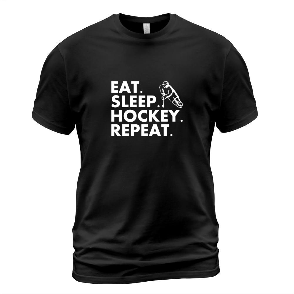 Eat Sleep Hockey Repeat Funny Hockey Men's T-Shirt