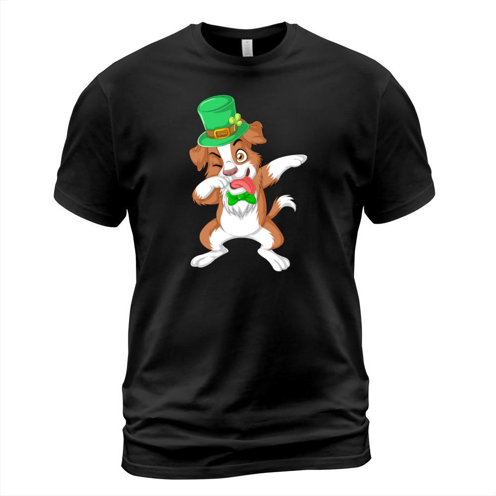 dabbing border collie Saint Patrick's Day Men's T-Shirt