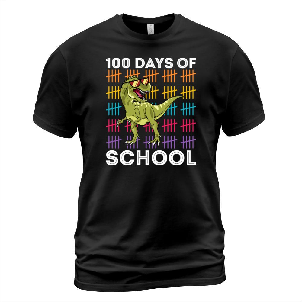 Happy 100 Days Of School Kids Boys Dinosaur T Rex Men's T-Shirt