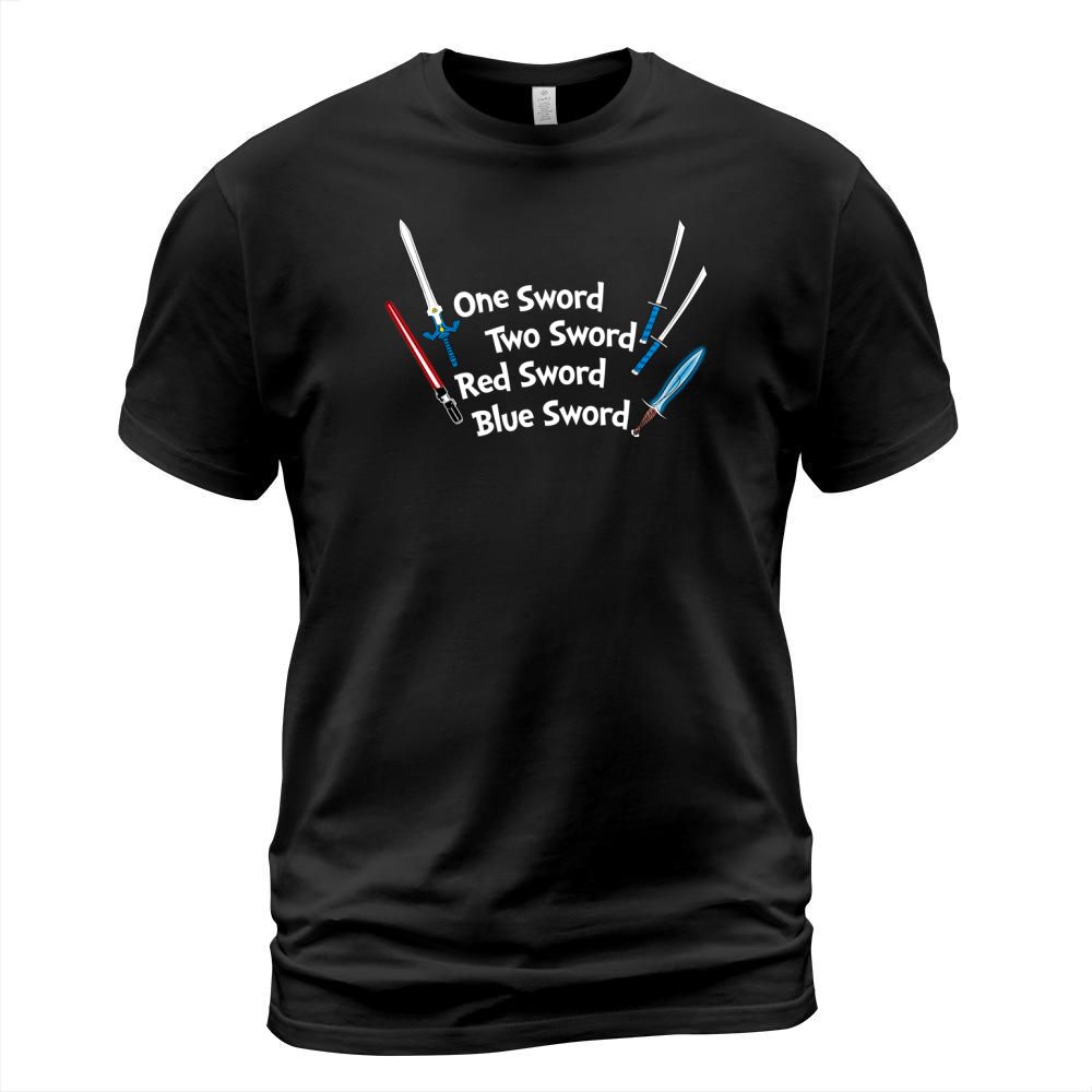 One Sword Two Sword Red Sword Blue Sword T-Shirt Unisex