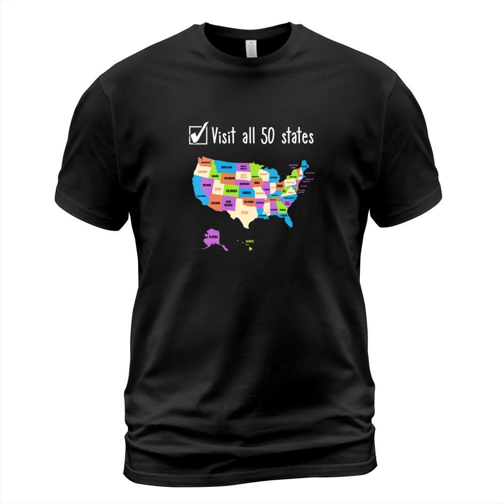 Visit All 50 States Gift USA Bucket List T-Shirt Unisex