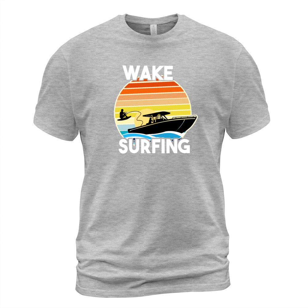 Retro Wake Surfing Gift Print Vintage Boat Lake Men's T-Shirt