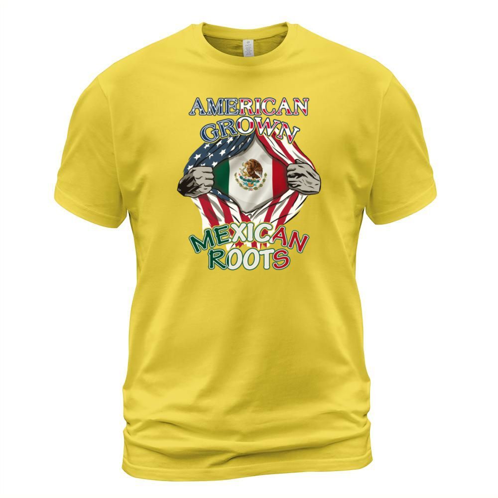 American Grown Mexican Roots Love Mexico USA Flag Men's T-Shirt