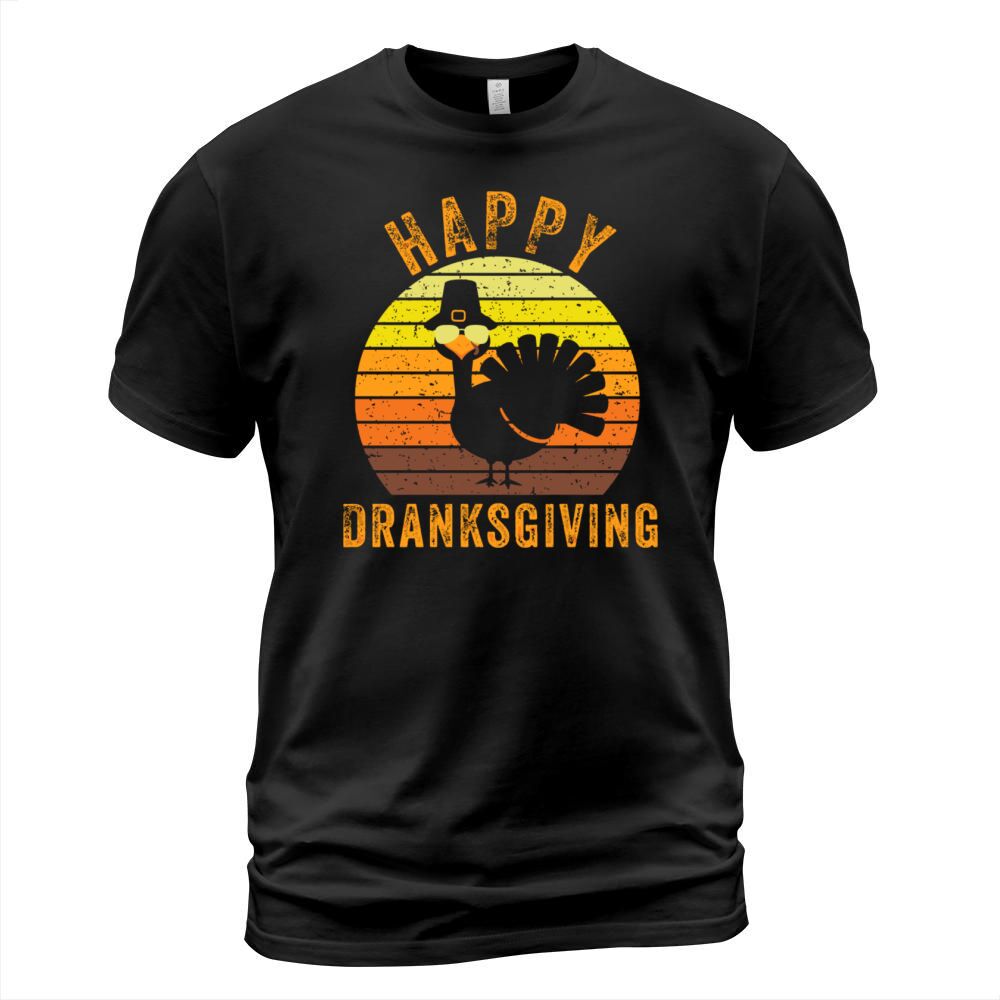 Vintage Happy Dranksgiving Drinksgiving Turkey Tha Men's T-Shirt
