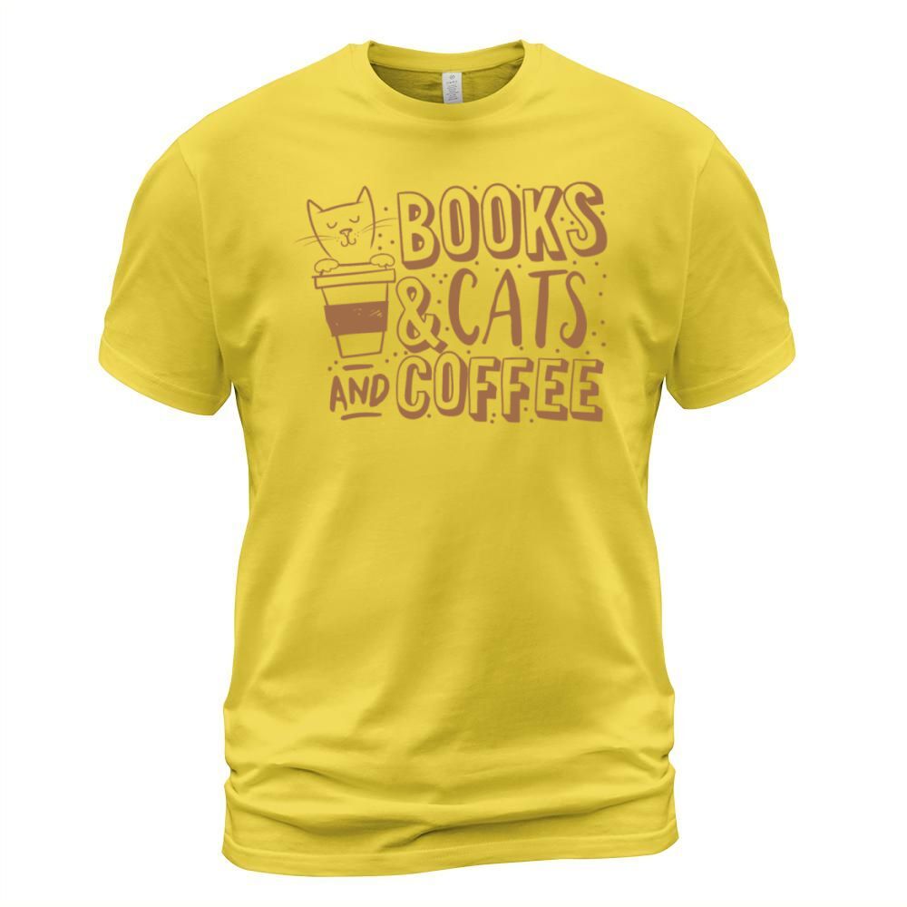 books cats and coffee Men's T-Shirt