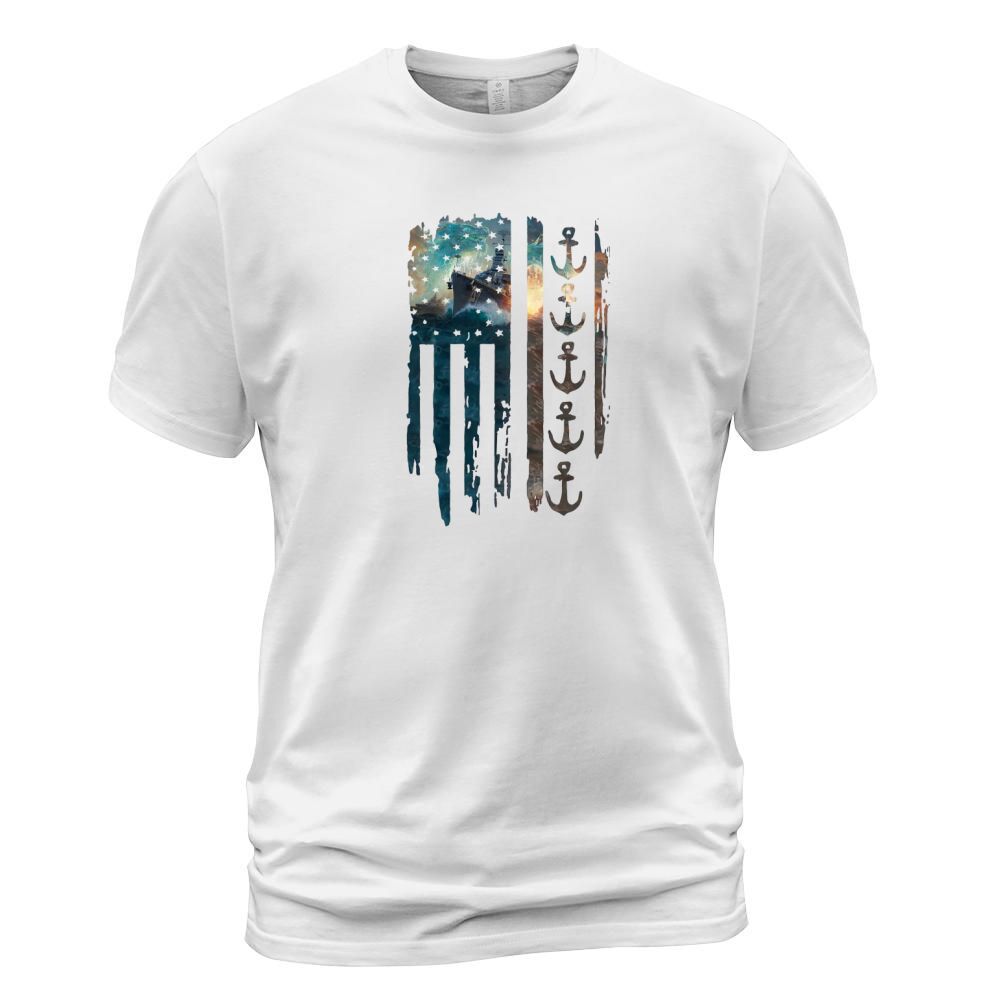 US Navy American Flag With Battleship shirt T-Shirt Unisex
