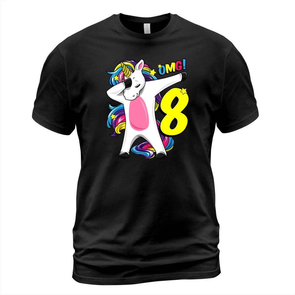 8 Year old Dabbing Unicorn Gift 8th birthday Girl T-Shirt Unisex